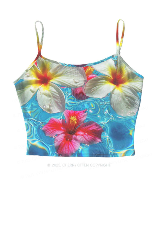 Blooming Floral Y2K Mesh Cami Tank Cherrykitten