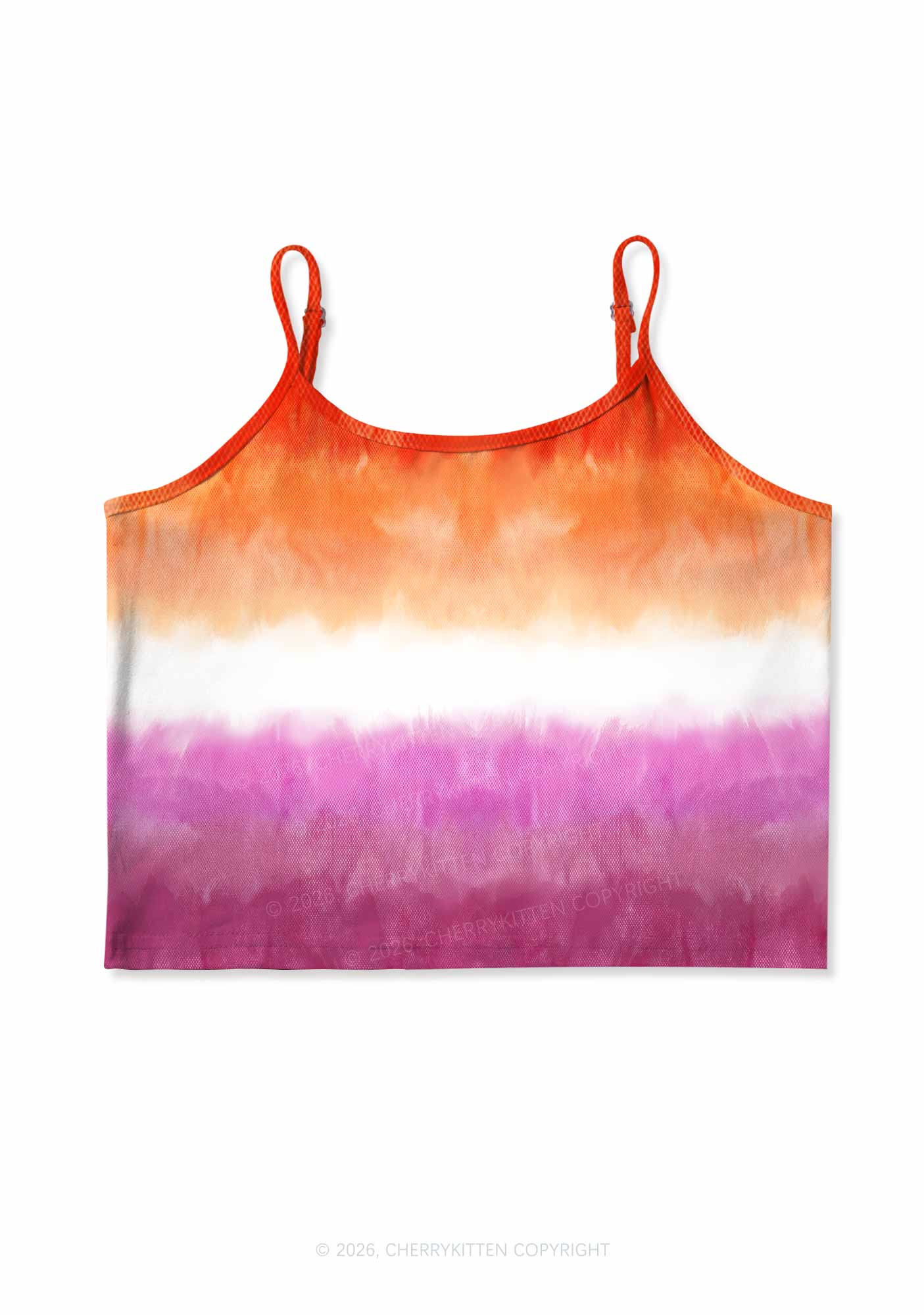 Lesbian Flag Pride Y2K Print Cami Crop Top Cherrykitten