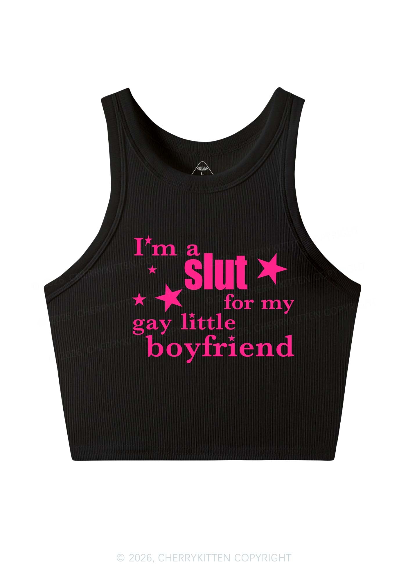 Slxt For My Gay Little BF Pride Y2K Crop Tank Top Cherrykitten