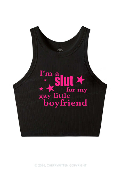 Slxt For My Gay Little BF Pride Y2K Crop Tank Top Cherrykitten