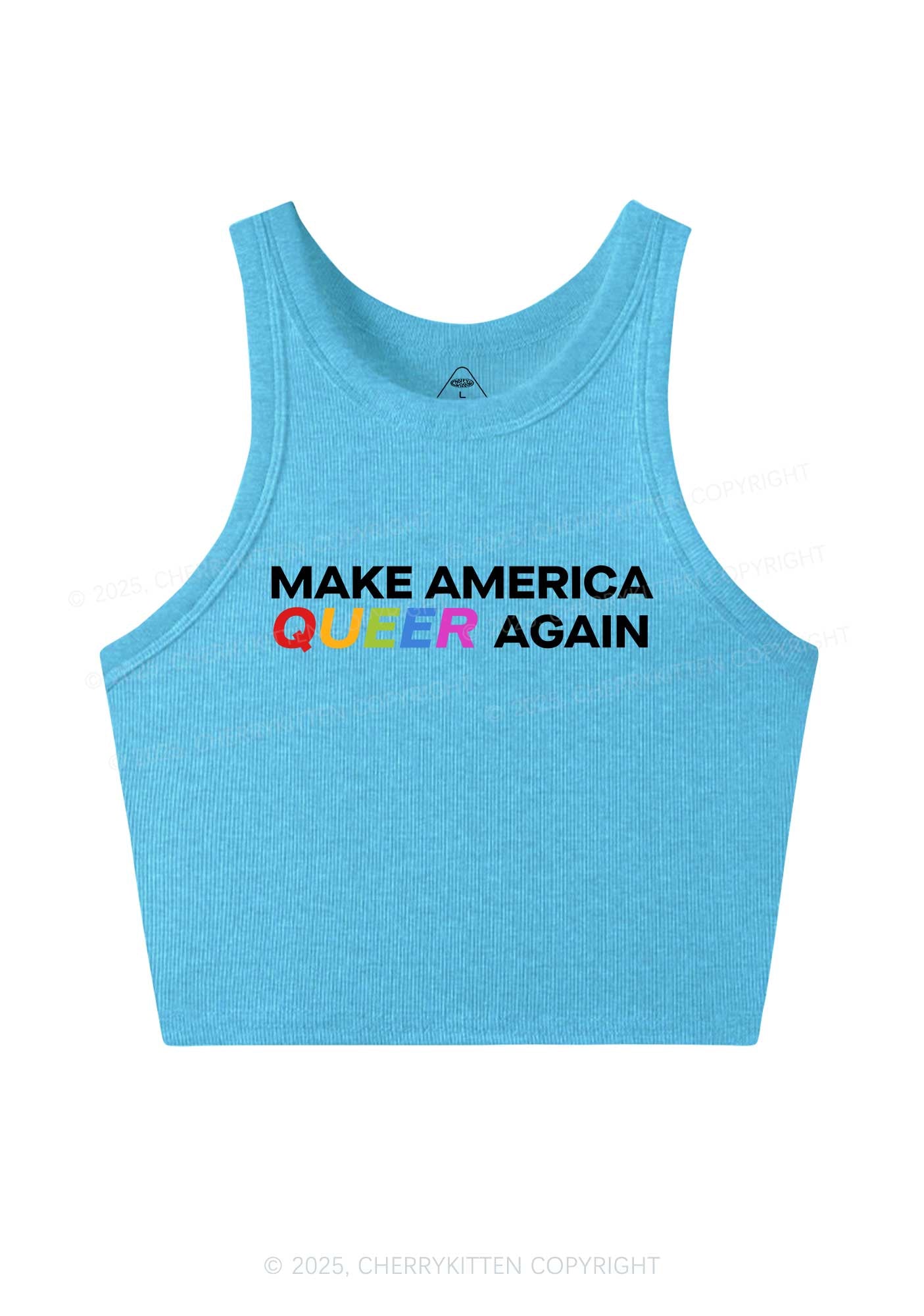 Make America Queer Again Pride Y2K Crop Tank Top Cherrykitten