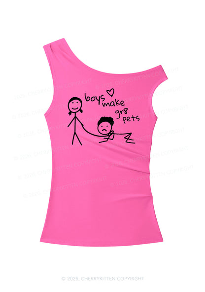 Boys Make Gr8 Pets Y2K Off Shoulder Tank Top Cherrykitten