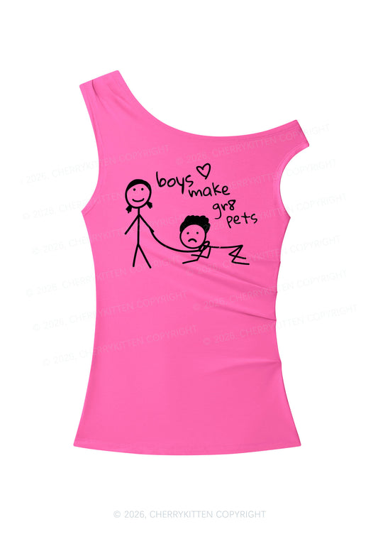 Boys Make Gr8 Pets Y2K Off Shoulder Tank Top Cherrykitten