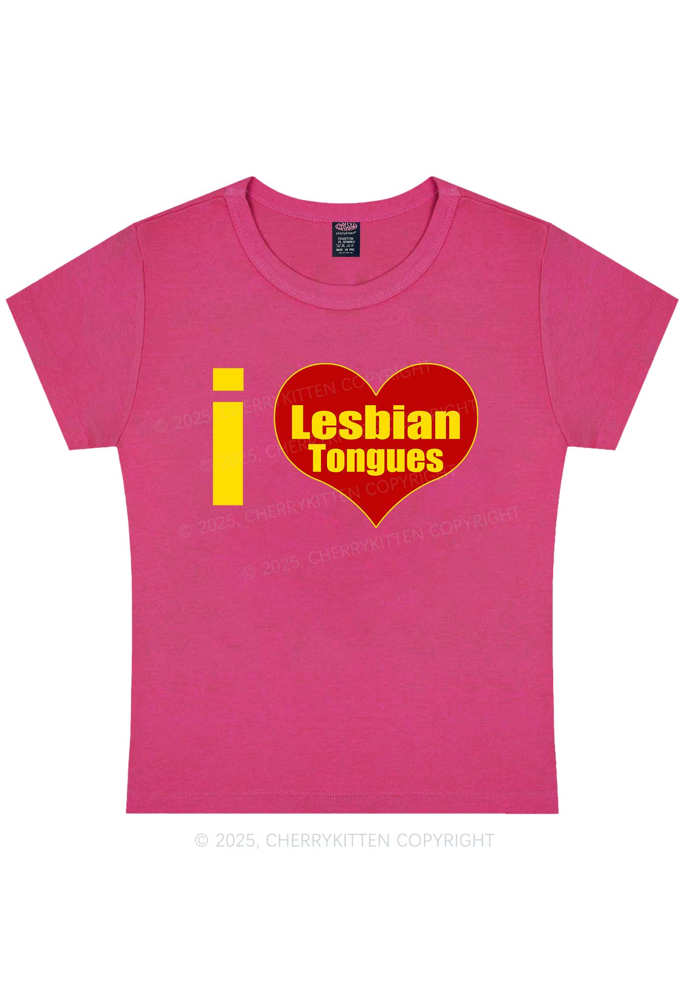 I Love Lesbian Tongues Y2K Baby Tee Cherrykitten