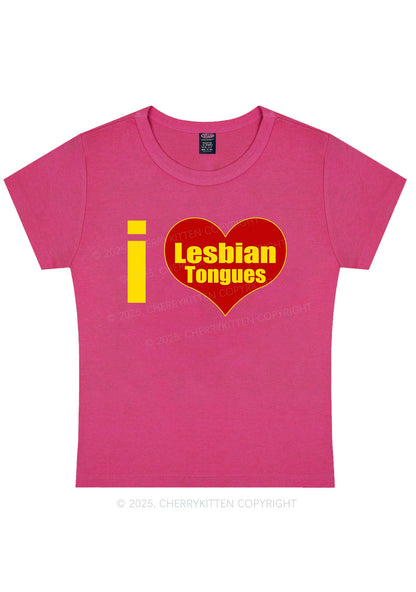 I Love Lesbian Tongues Y2K Baby Tee Cherrykitten