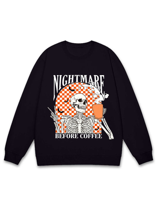 Halloween Nightmare Before Coffee Y2K Sweatshirt