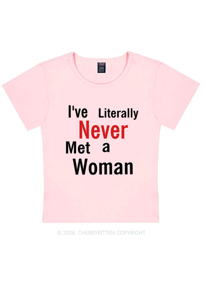 Never Met A Woman Pride Y2K Baby Tee Cherrykitten