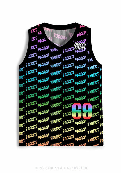 Rainbow Gradient Faggot Pride Y2K Sport Jersey Tank Cherrykitten