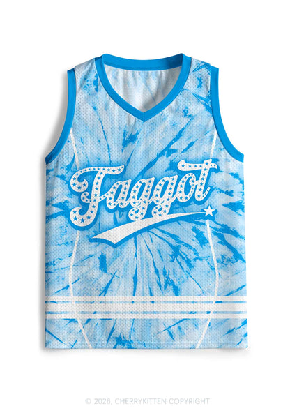 Blue Tie Dye Faggot Pride Y2K Sport Jersey Tank Cherrykitten