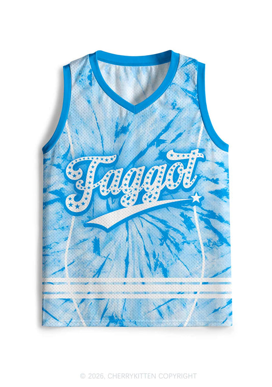 Blue Tie Dye Faggot Pride Y2K Sport Jersey Tank Cherrykitten