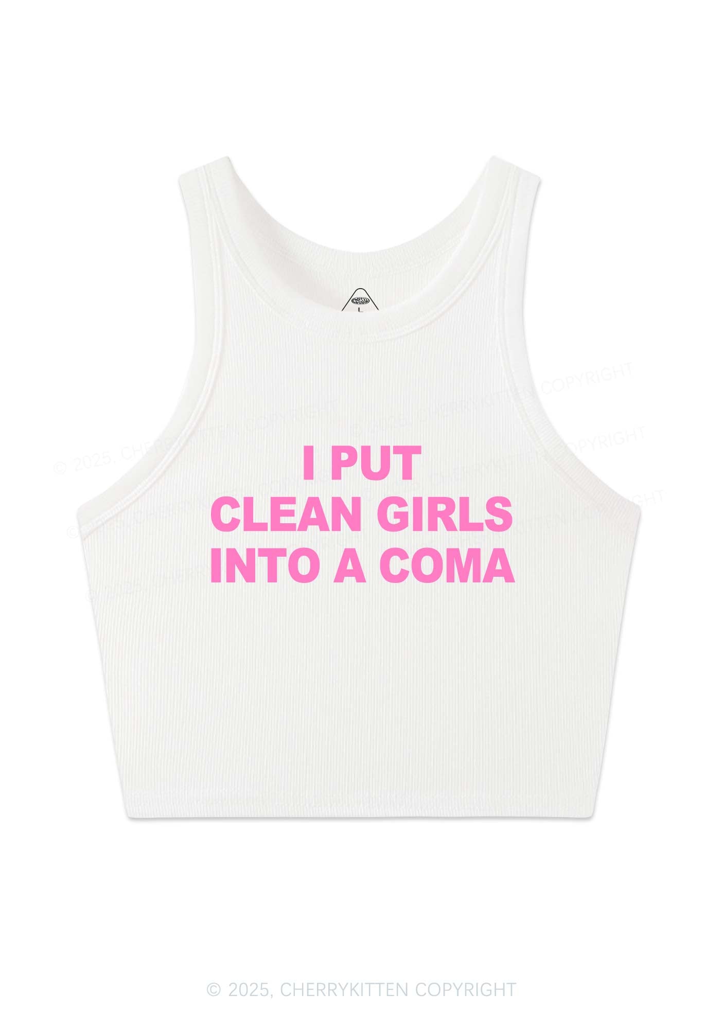 Put Clean Girls Into Coma Y2K Crop Tank Top Cherrykitten