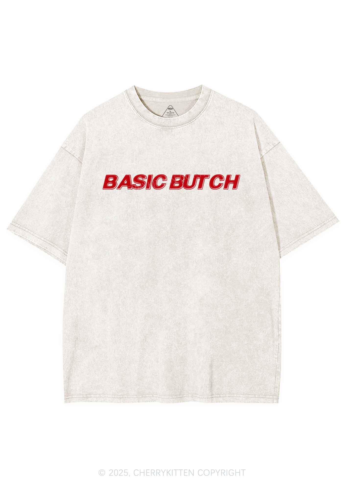 Basic Butch Y2K Shirts Washed Tee Cherrykitten