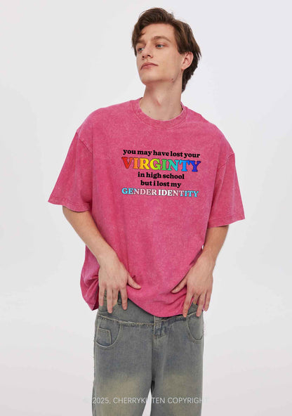 I Lost My Gender Identity Pride Y2K Shirts Washed Tee Cherrykitten