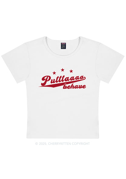 Putttaaaa Behave Y2K Baby Tee Cherrykitten