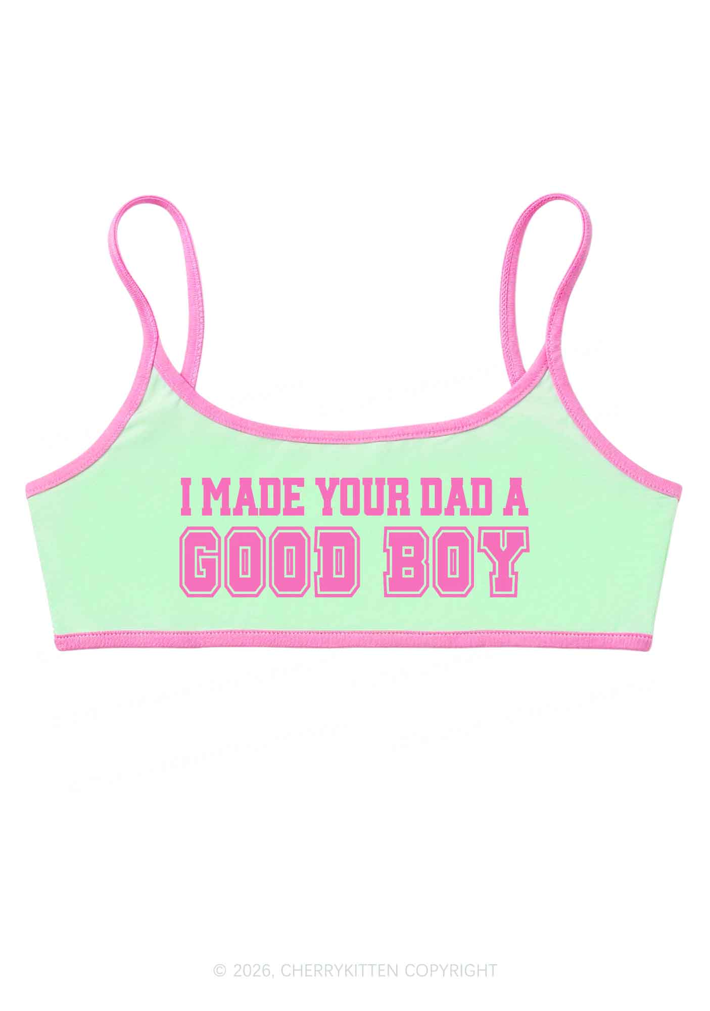 Made Your Dad A Good Boy Y2K Super Crop Cami Cherrykitten