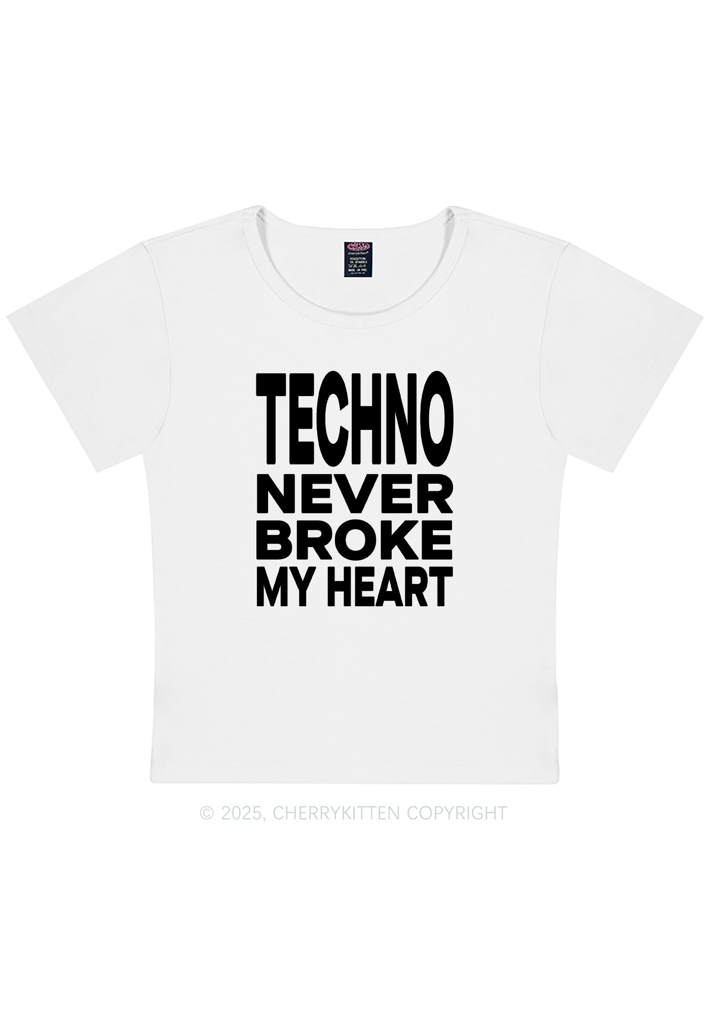 Techno Heart Y2K Baby Tee Cherrykitten