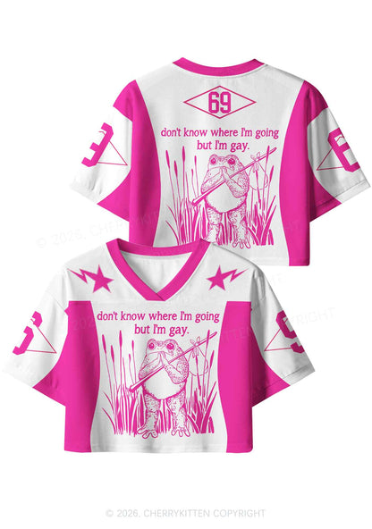 But I Am Gay Frog Pride Y2K Crop Sport Jersey Shirts Cherrykitten