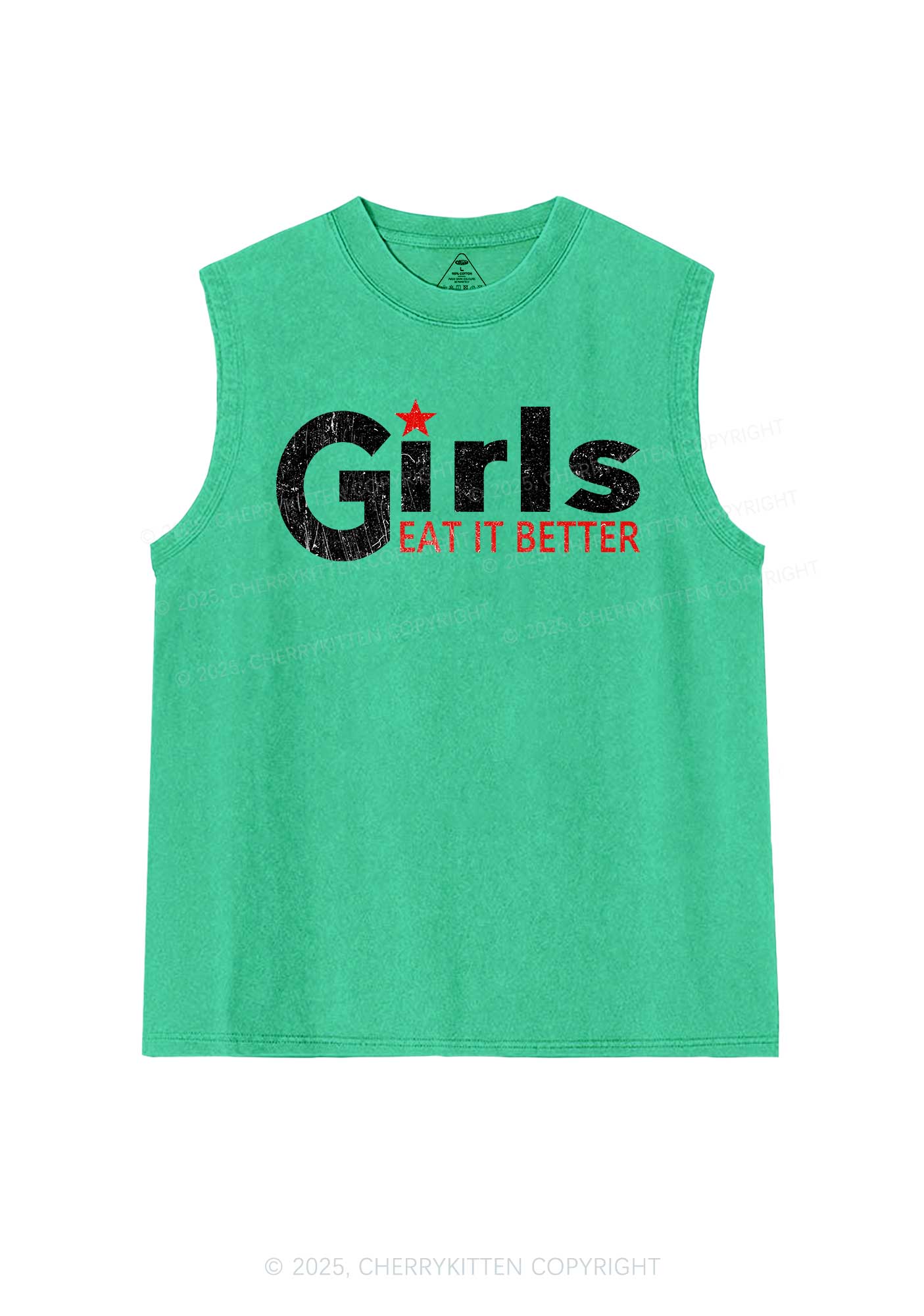 Girls Eat It Better Pride Y2K Washed Muscle Tank Cherrykitten