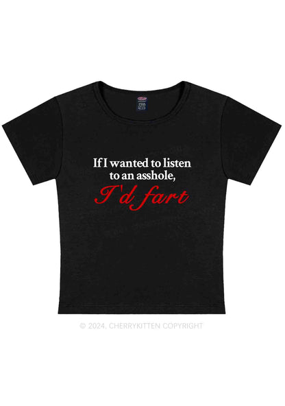 Curvy I'd Fart Y2K Baby Tee Cherrykitten