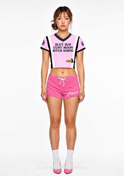 Slxt Sun Cxxt Moon Bxtch Rising Y2K Crop Football Jersey Shirts Cherrykitten