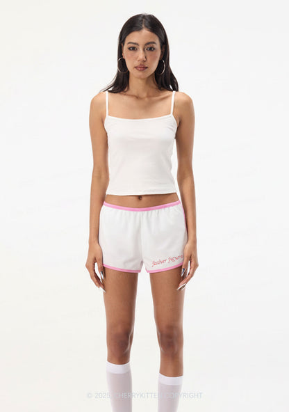 Rhinestone Red Father Figure Y2K Booty Shorts Cherrykitten