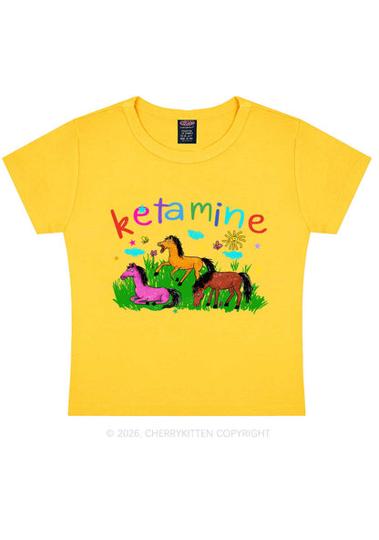 Rainbow K Pony Y2K Baby Tee Cherrykitten