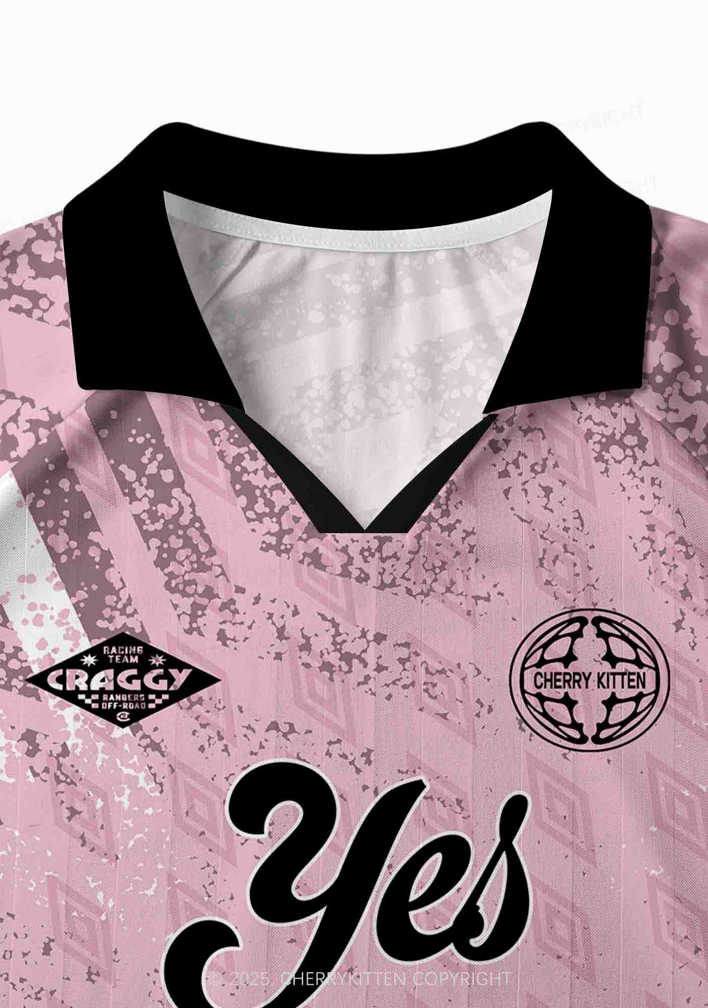 Custom Pink Yes Daddy Y2K Sport Long Sleeve Jersey Shirts Cherrykitten