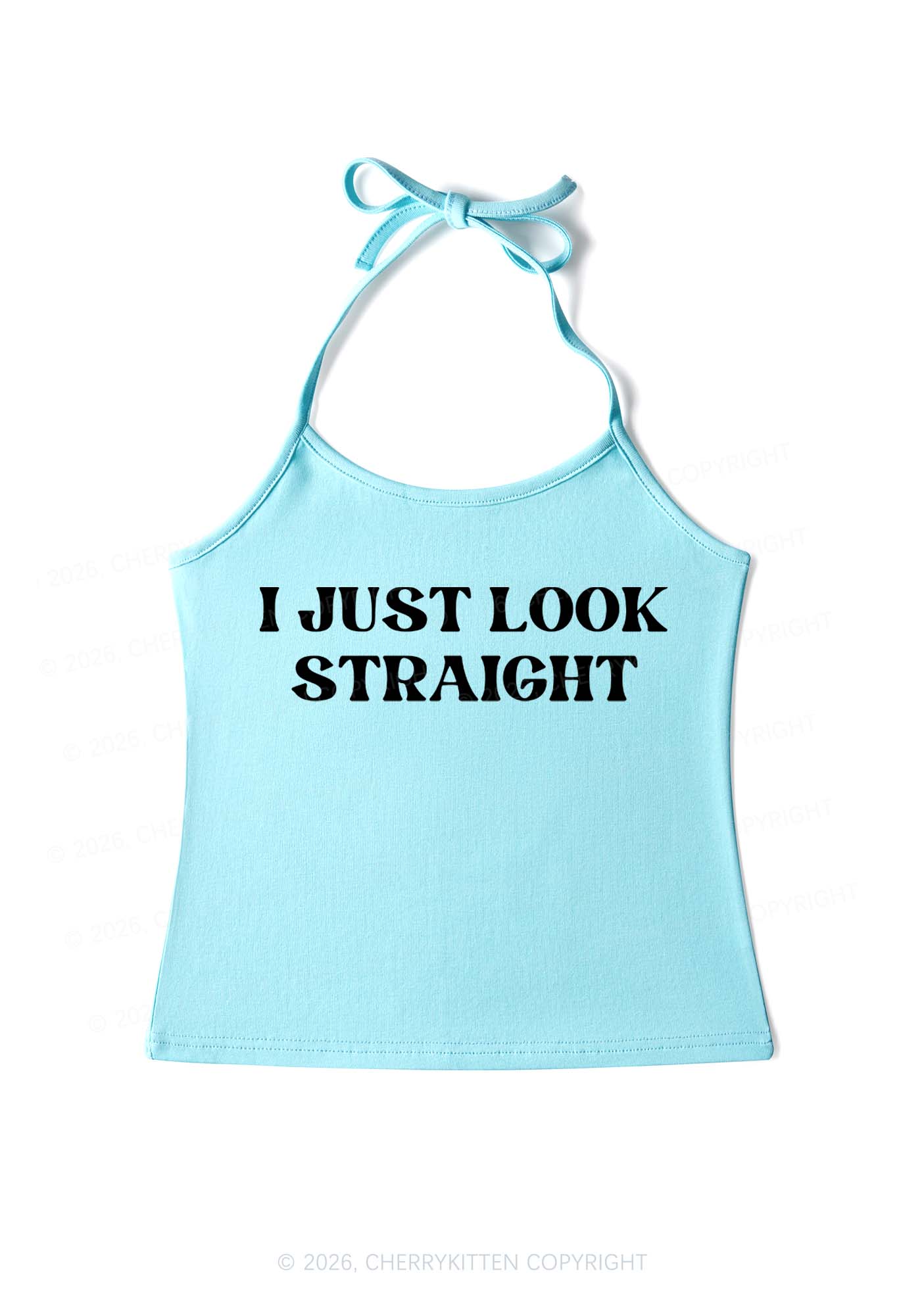 I Just Look Straight Pride Y2K Halter Neck Cami Cherrykitten