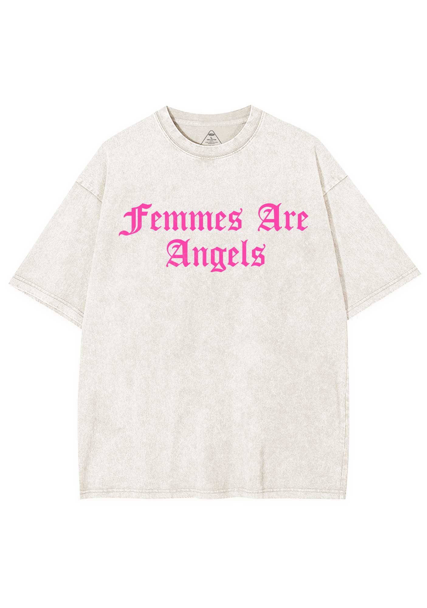 Femmes Are Angels Y2K Shirts Washed Tee Cherrykitten