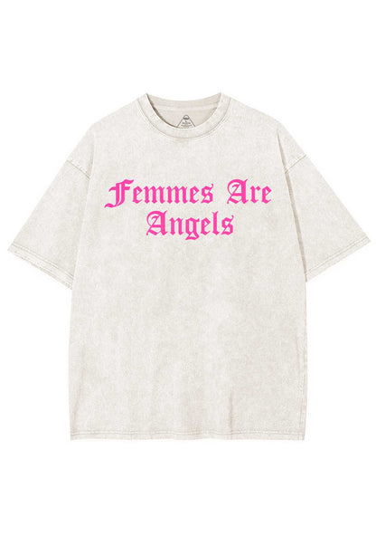 Femmes Are Angels Y2K Shirts Washed Tee Cherrykitten