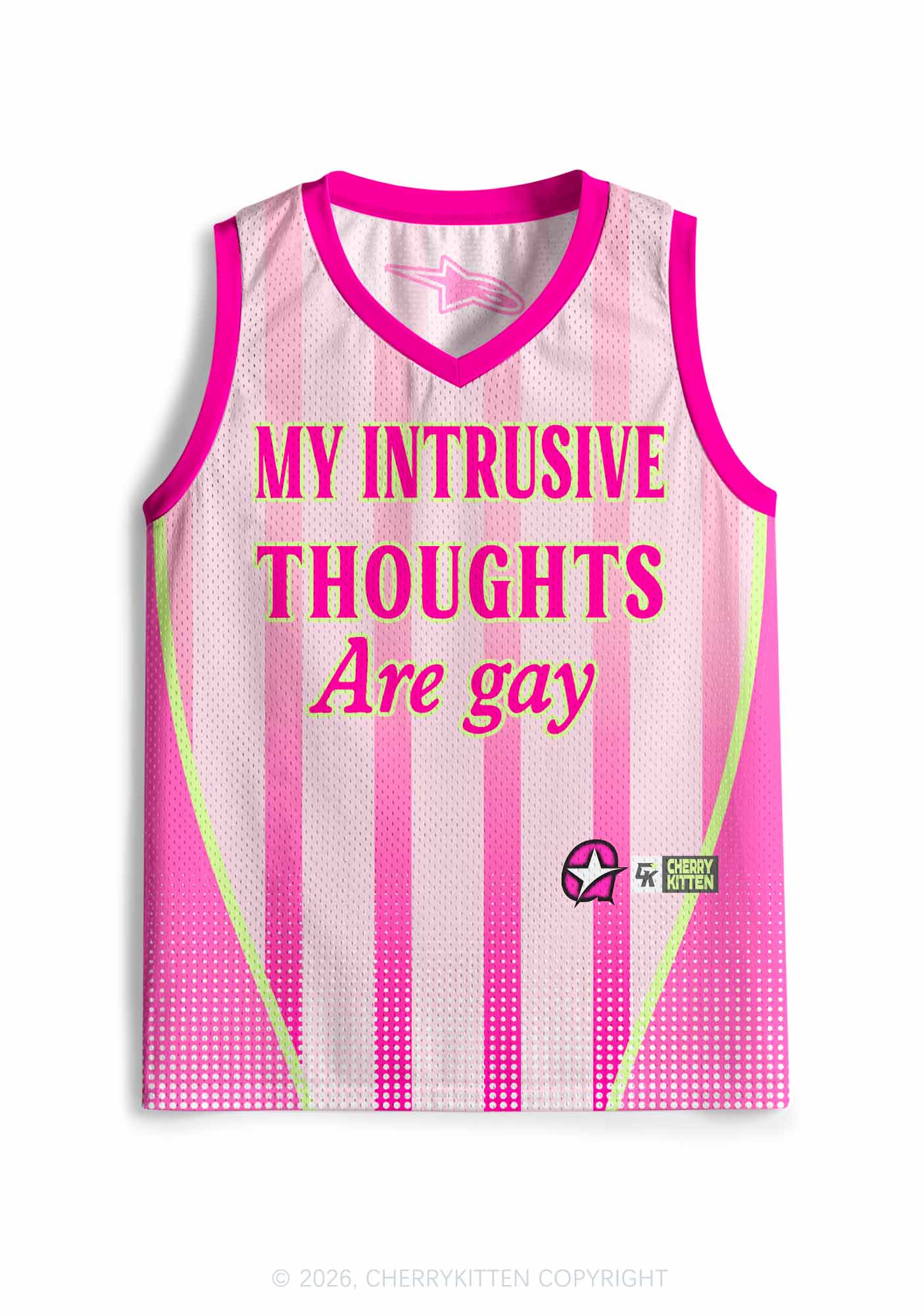 My Intrusive Thoughts Are Gay Pride Y2K Sport Jersey Tank Cherrykitten