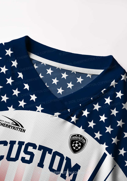 Custom American Flag Y2K Crop Football Jersey Shirts Cherrykitten