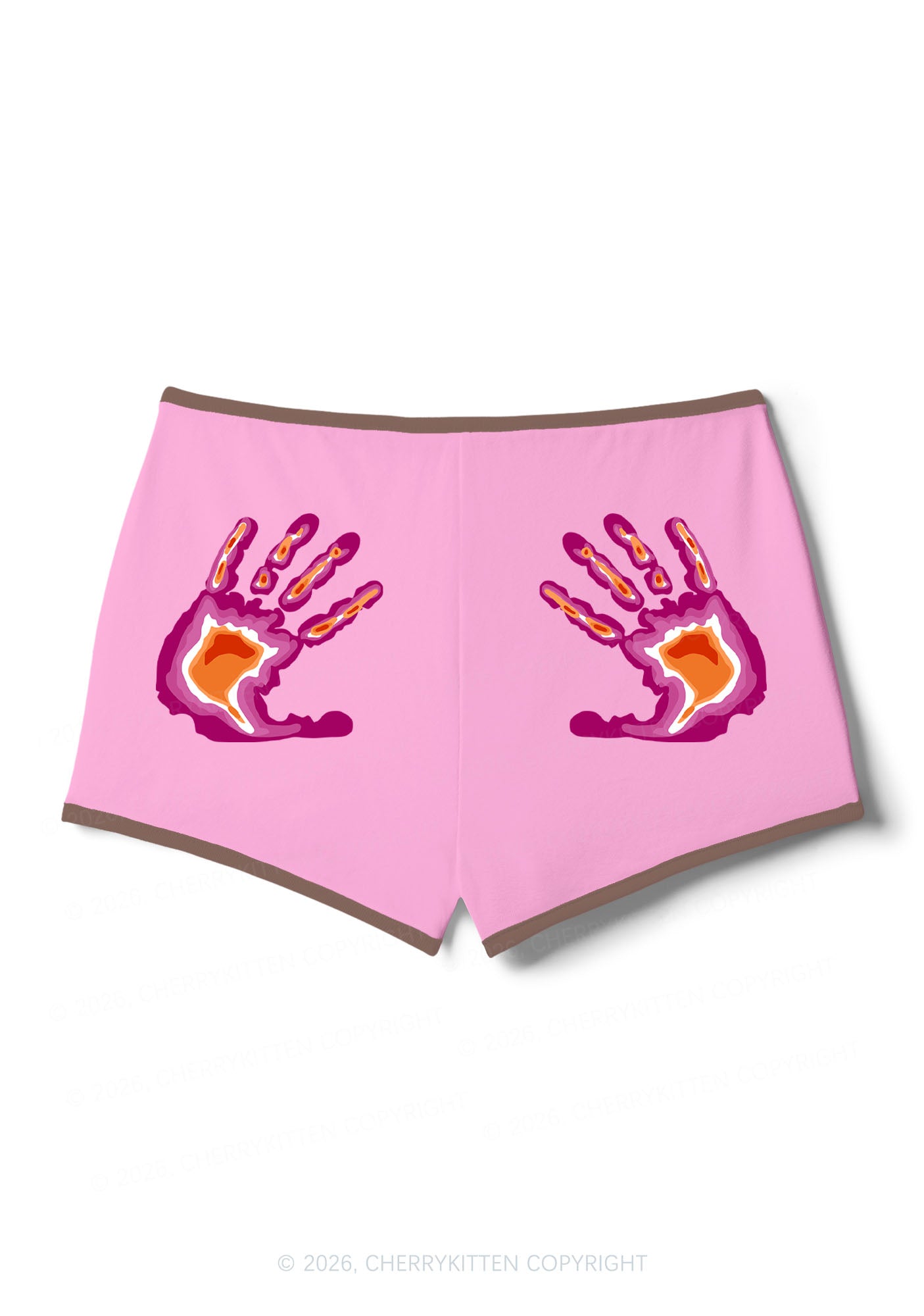 Lesbian Thermal Hands Pride Y2K Booty Shorts Cherrykitten