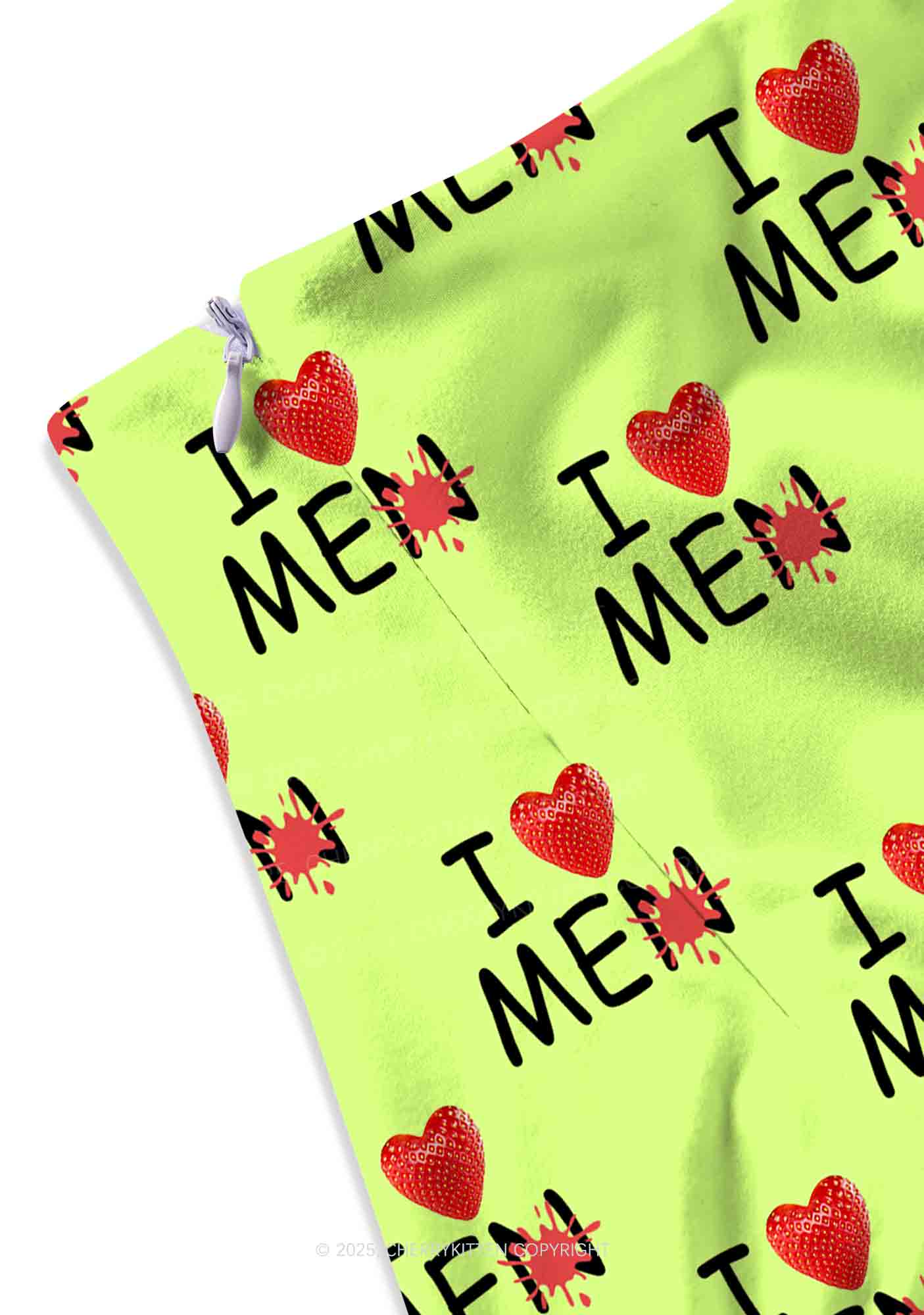 Love Me Not Men Green Valentine's Day Y2K Print Mini Skirt Cherrykitten