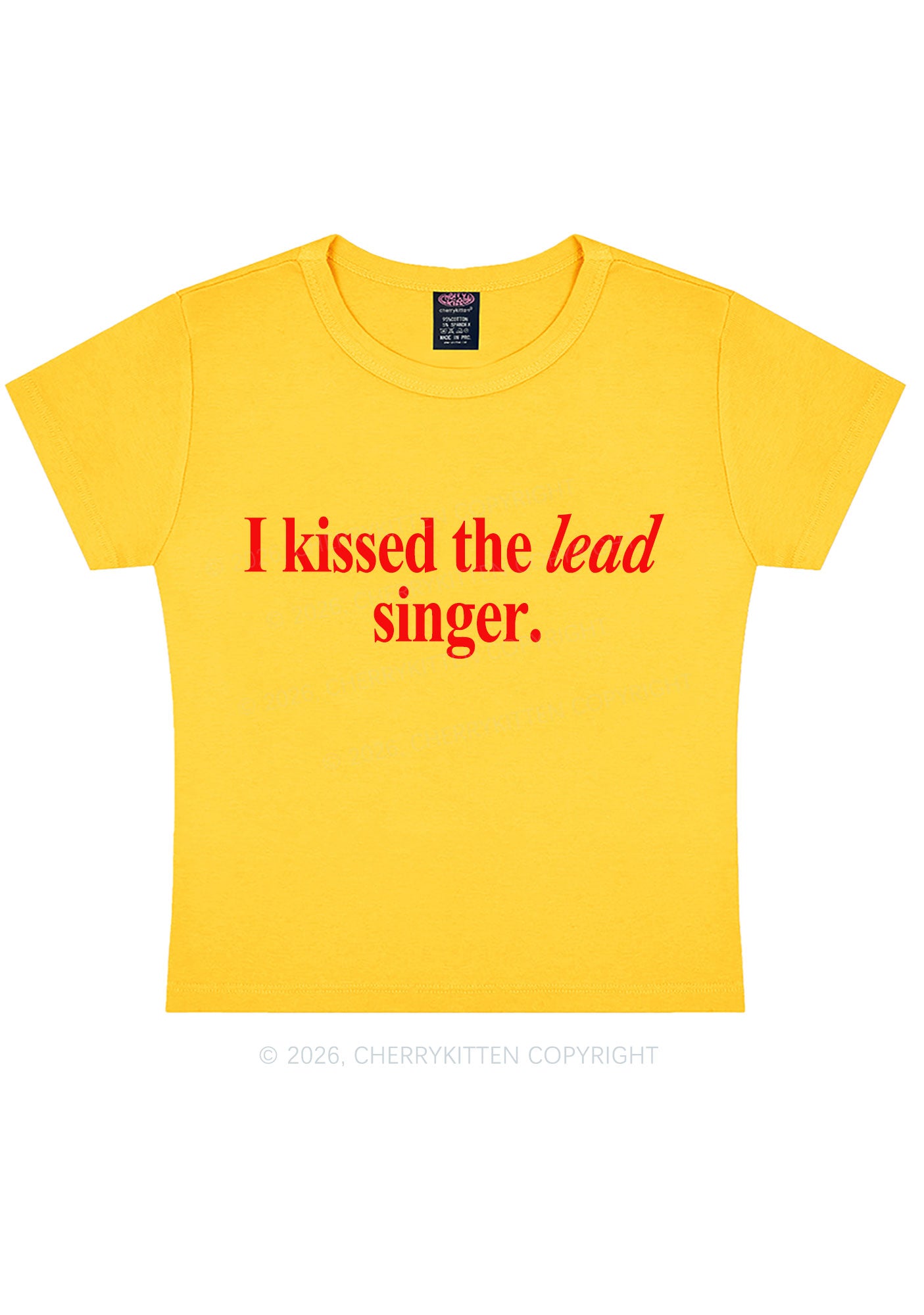 I Kissed The Lead Singer Y2K Baby Tee Cherrykitten
