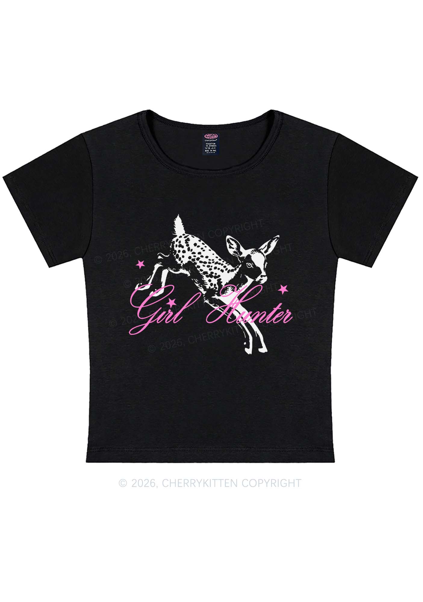 Girl Hunter Deer Pride Y2K Baby Tee Cherrykitten