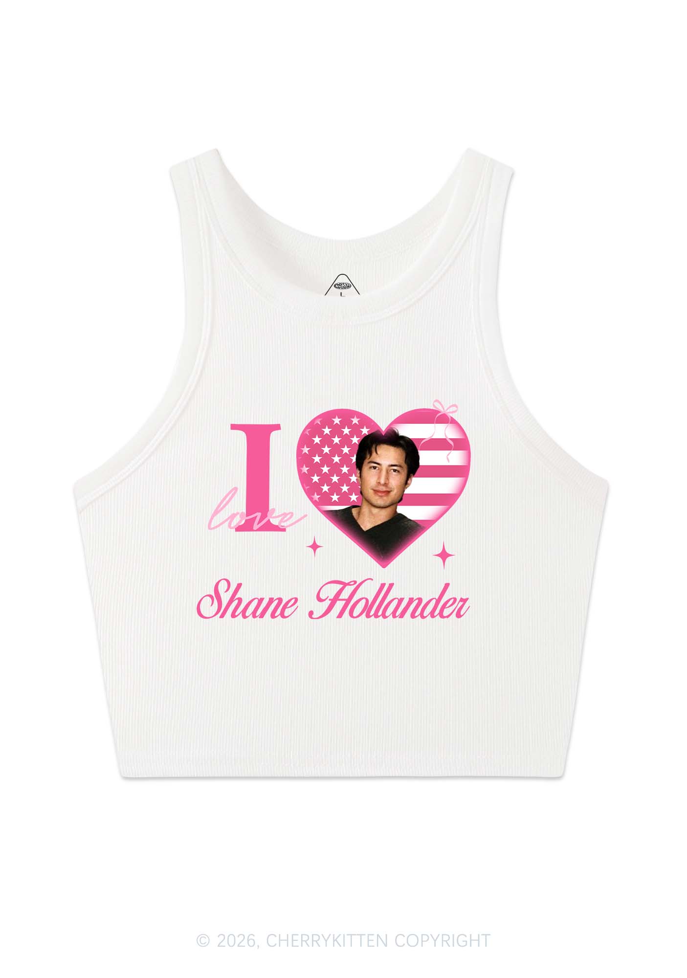 I Love SH HR Y2K Crop Tank Top Cherrykitten