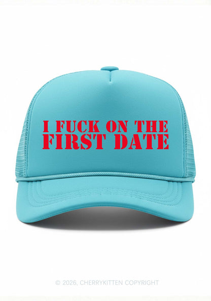 Fxxk On First Date Y2K Trucker Hat Cherrykitten