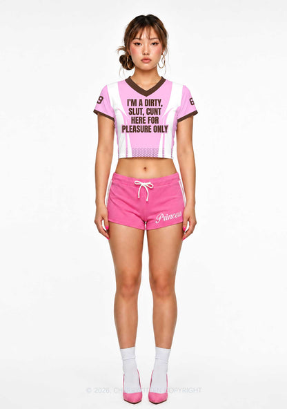Im A Dirty Slxt Y2K Crop Football Jersey Shirts Cherrykitten