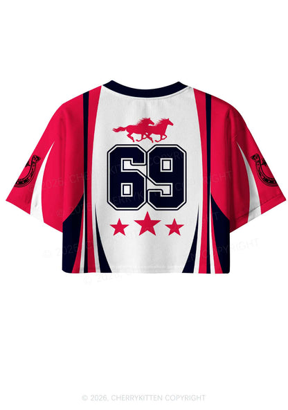 Gay Cowboy Pride Y2K Crop Sport Jersey Shirts Cherrykitten