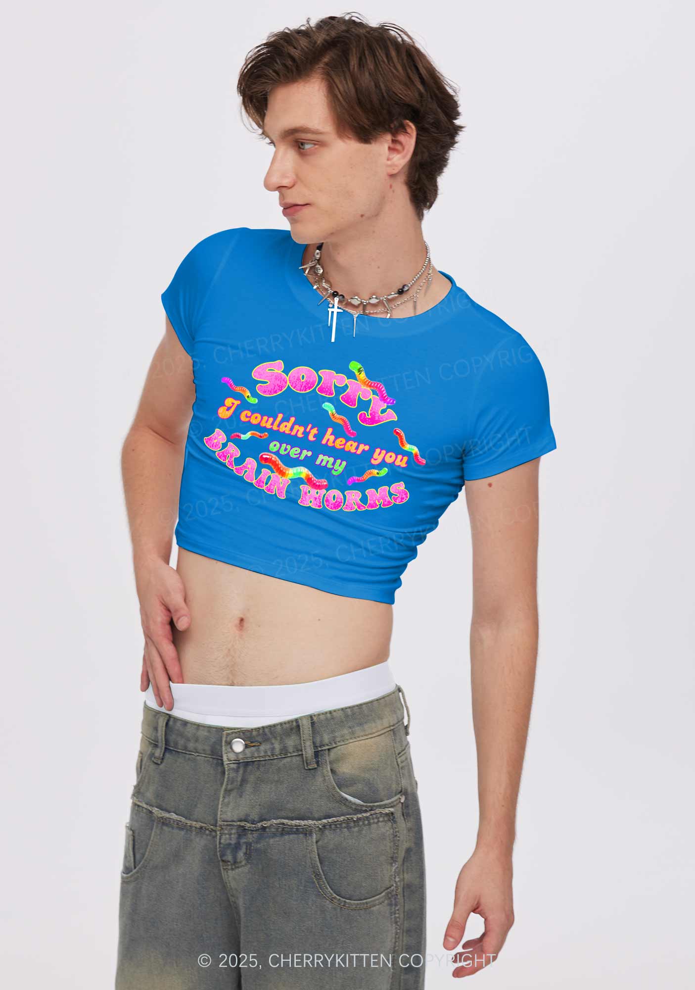 Brain Worms Y2K Baby Tee Cherrykitten