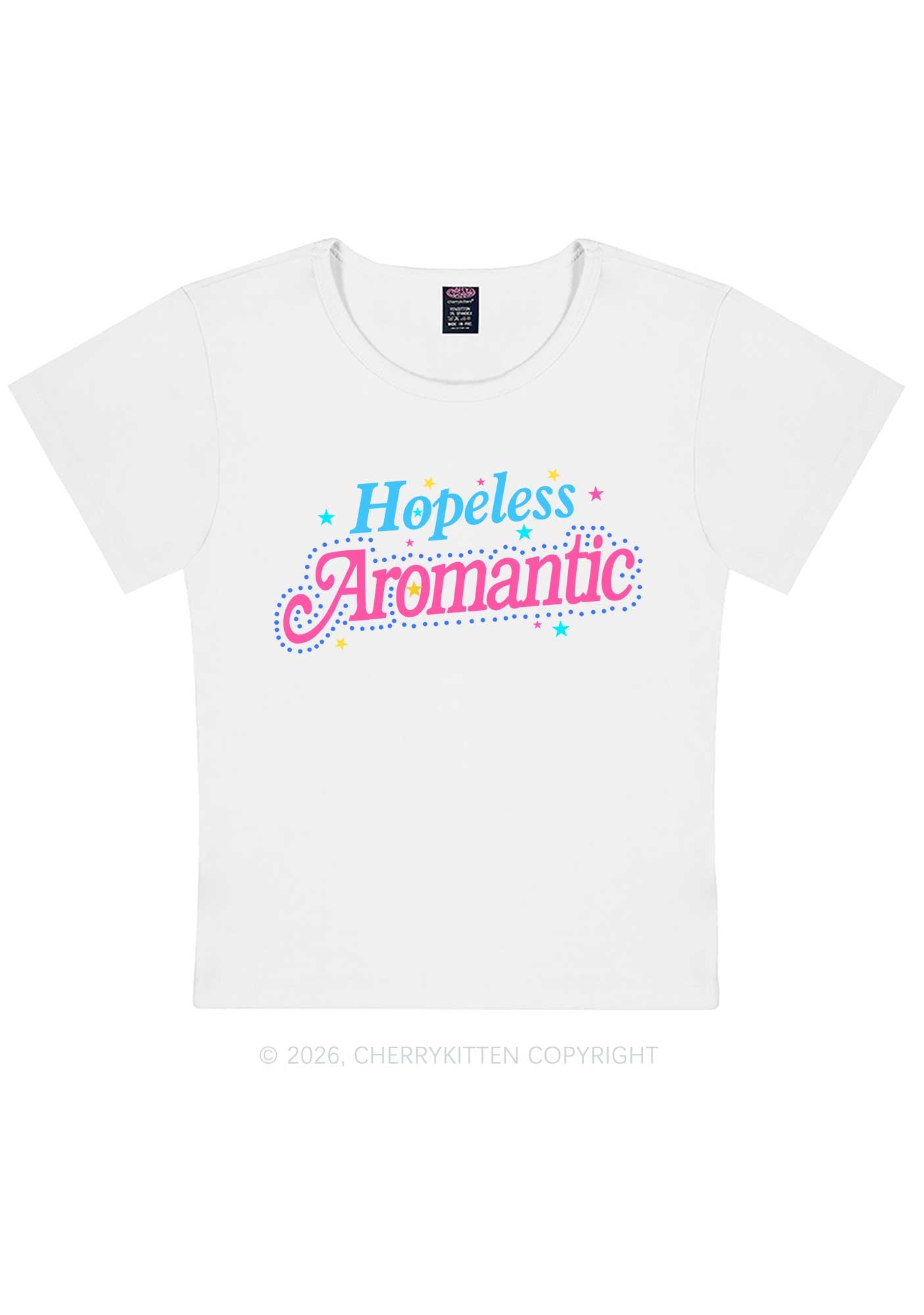 Hopeless Aromantic Pride Y2K Baby Tee Cherrykitten
