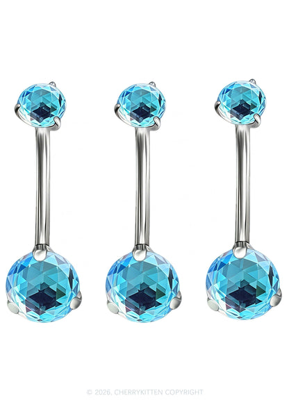 1pc Titanium Moonstone Y2K Navel Piercing Cherrykitten