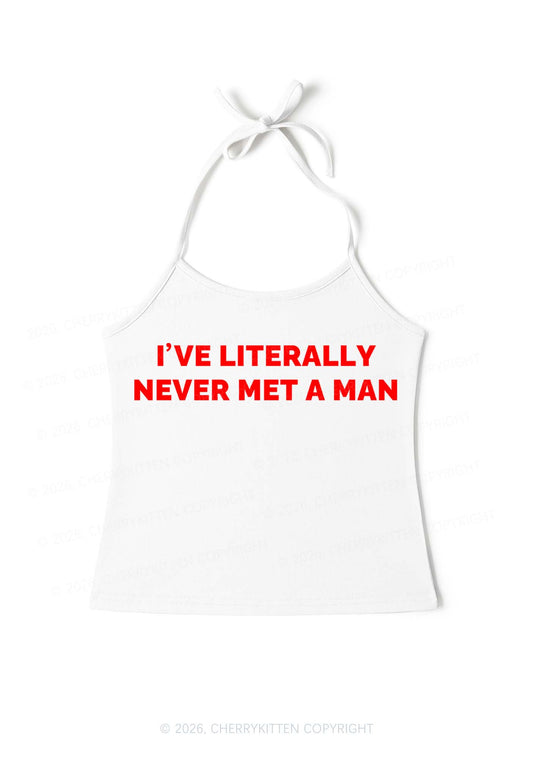 Never Met A Man Pirde Y2K Halter Neck Cami Cherrykitten