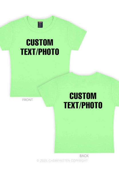 Custom Text Two Sides Y2K Baby Tee Cherrykitten