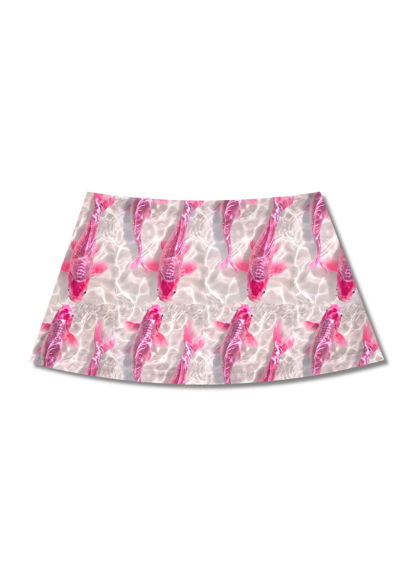 Pink Carp Water Ripple Y2K Print Mini Skirt Cherrykitten