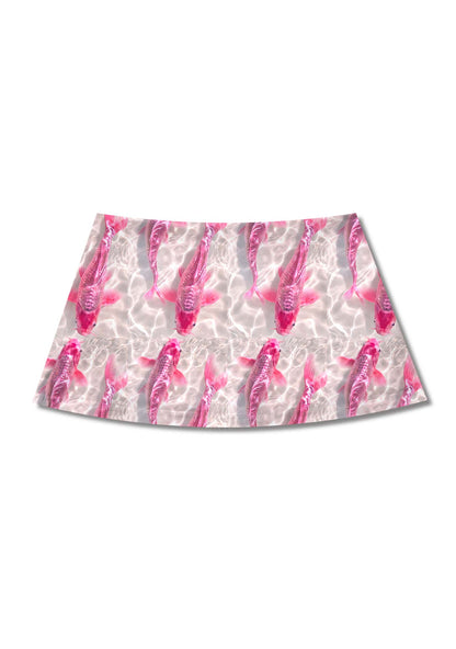 Pink Carp Water Ripple Y2K Print Mini Skirt Cherrykitten