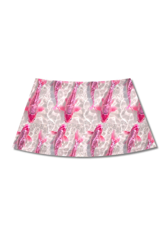 Pink Carp Water Ripple Y2K Print Mini Skirt Cherrykitten