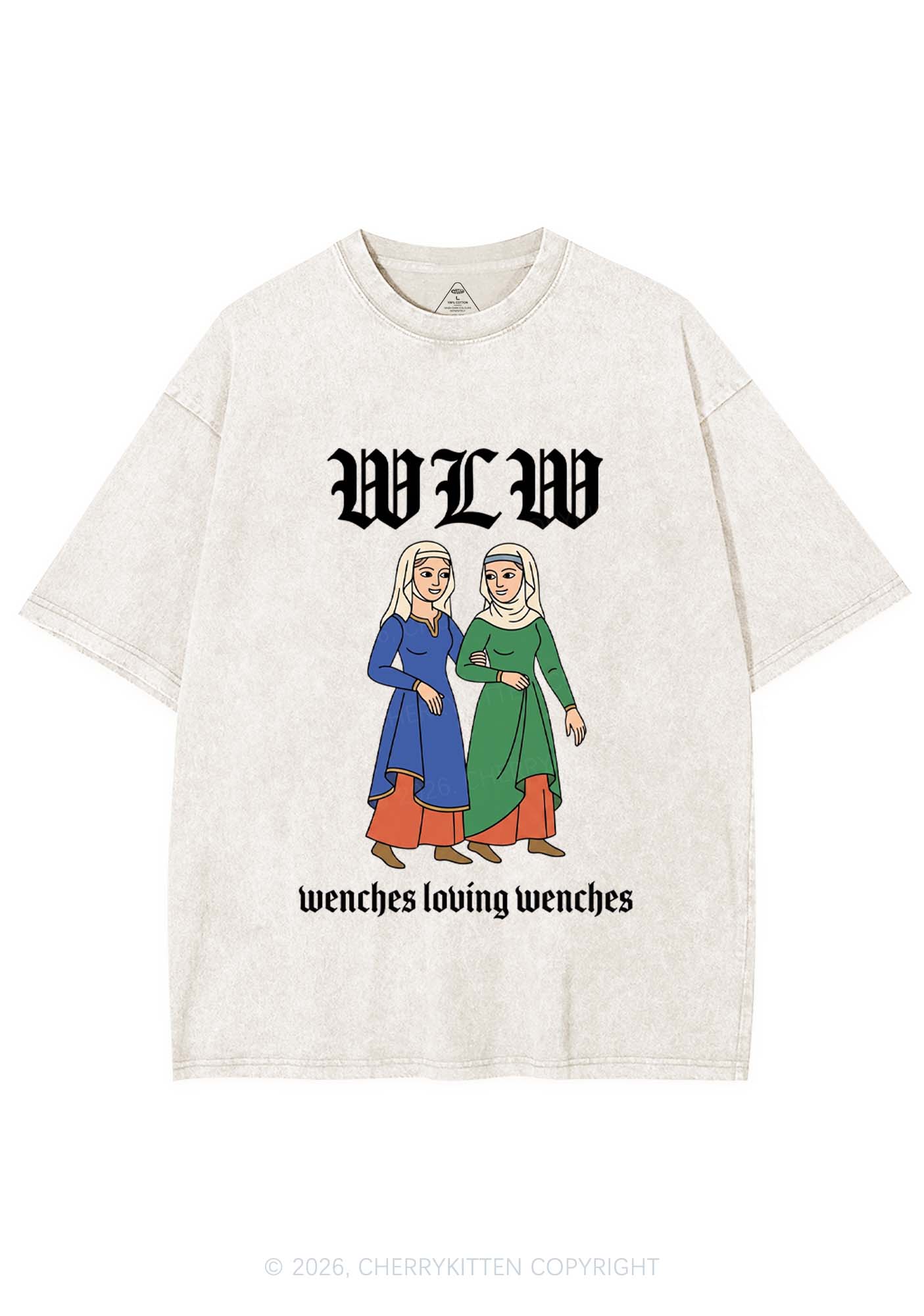 Wenches Loving Wenches Pride Y2K Shirts Washed Tee Cherrykitten