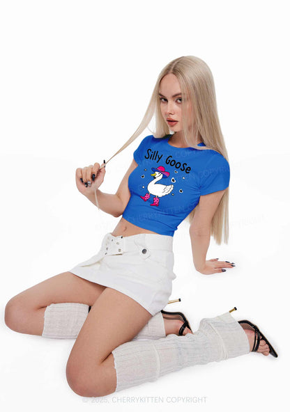 Silly Goose Bisexual Pride Y2K Baby Tee Cherrykitten
